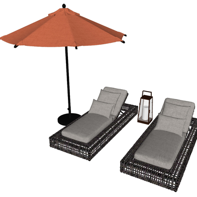 Modern Rattan Outdoor Lounger