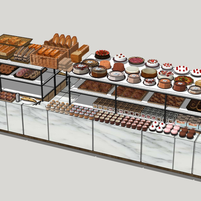 Modern Bread Cake Shop Showcase Shelves