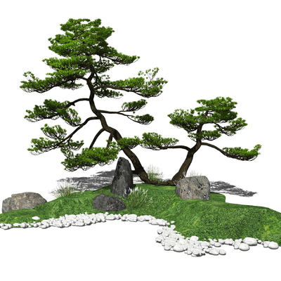 New Chinese landscape tree landscape sketch