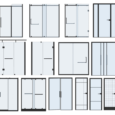 Modern shower room glass door partition