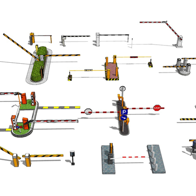 modern entrance barrier toll pole parking pole