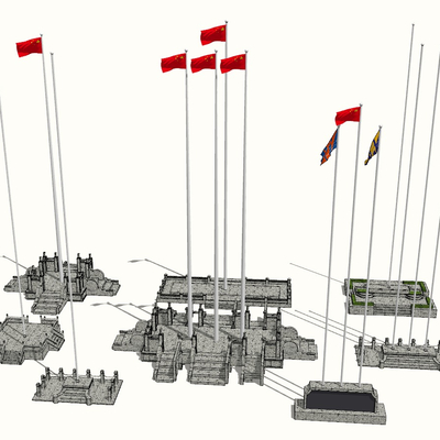 modern flag-raising platform