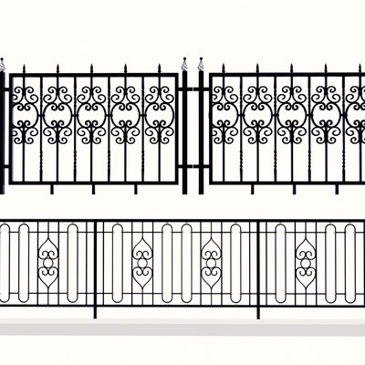 Modern wrought iron railings