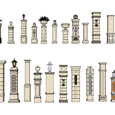 European-style Roman columns