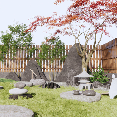 Japanese-style courtyard view