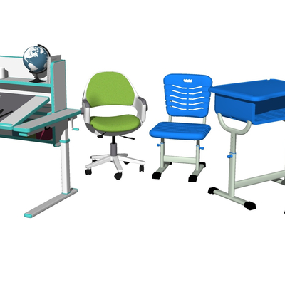 Modern children's study desk chair combination