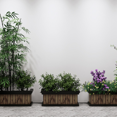 New Chinese Courtyard Greening Potted Plants