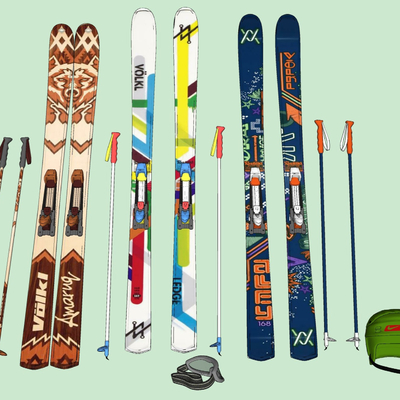 Modern snowboard ski pole