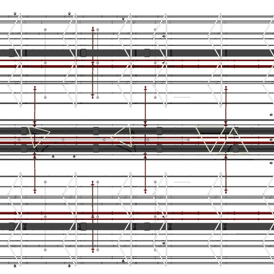 Modern bare roof pipe ceiling