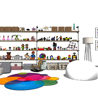 Modern children's toy storage rack