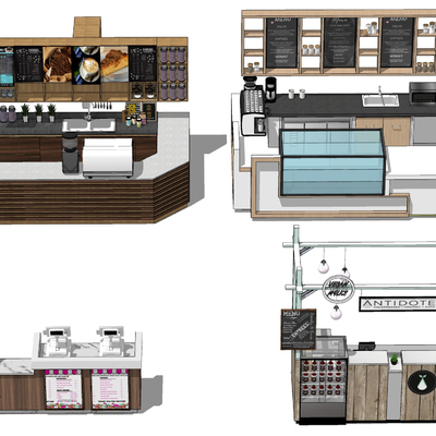 Modern milk tea shop workbench