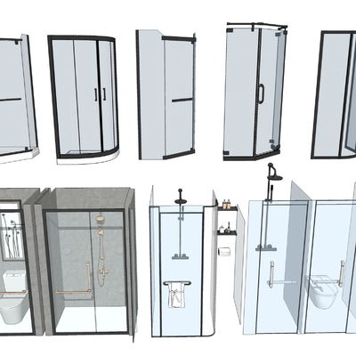 Modern Glass Door Shower Room