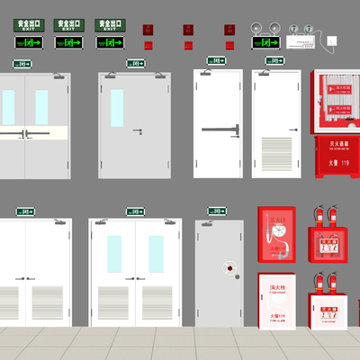 Modern fire door fire equipment emergency light