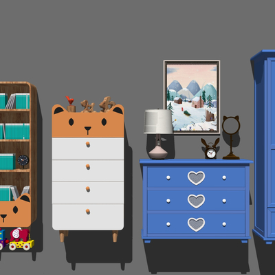 Nordic Children's Bookcase Side Cabinet Locker