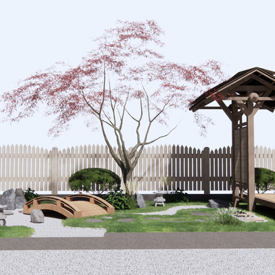 Japanese Zen Courtyard View