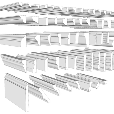 Modern skirting corner line gypsum line