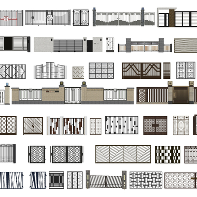 New Chinese-style wrought iron gate courtyard fence