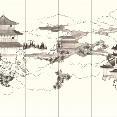 New Chinese ink mural