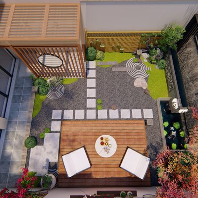 Japanese-style courtyard