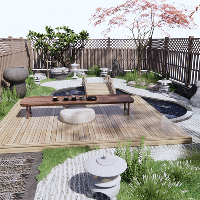 Japanese-style courtyard view