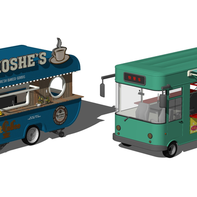 European-style fast food truck snack stalls