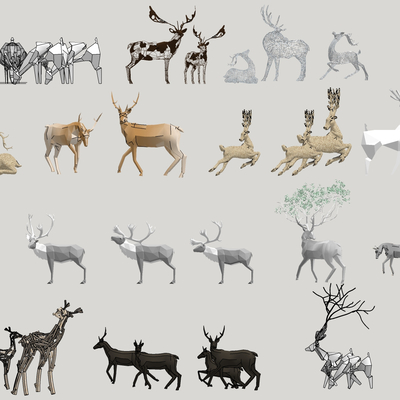 Nordic deer sculpture ornaments