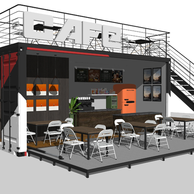 Industrial Wind Container Cafe