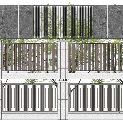 Modern residential area fence