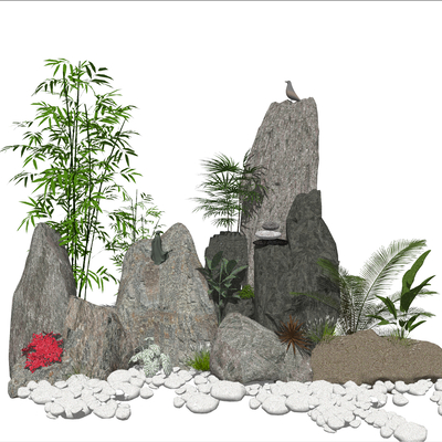 Modern rockery sketch