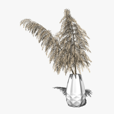 Modern vase with dried branches