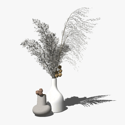 Modern vase with dried branches