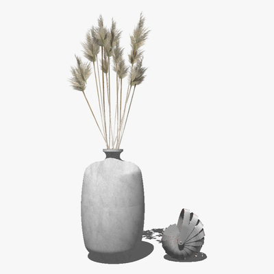 Modern vase with dried branches