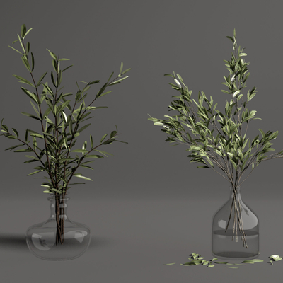 Modern Green Plant Vase Ornaments