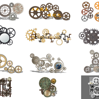 Industrial wind gear sculpture wall decoration pendant