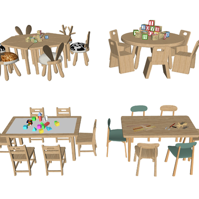 Nordic Kindergarten kids Table&Chair