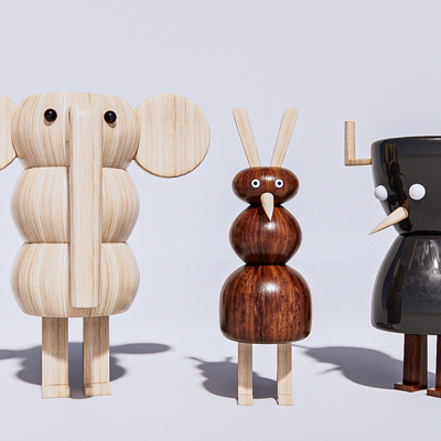 Modern Wood Doll Ornaments