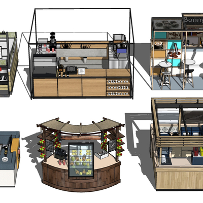 Modern milk tea shop workbench