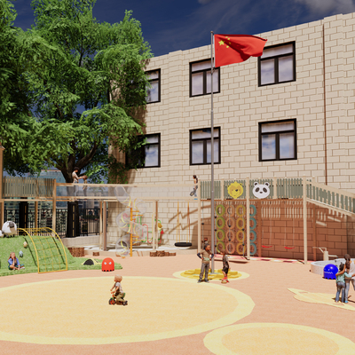 Modern Kindergarten Playground