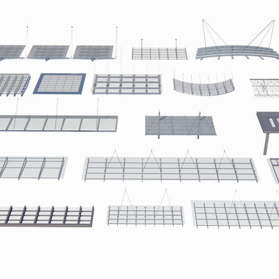 Modern awning glass canopy