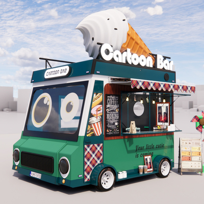 Modern snack car fast food truck