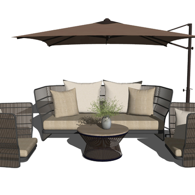 Modern rattan outdoor sofa