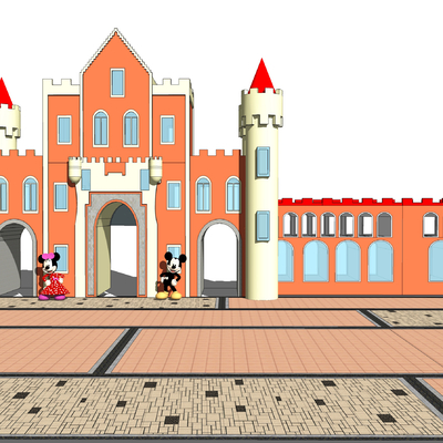 Modern Paradise Entrance Cartoon Castle