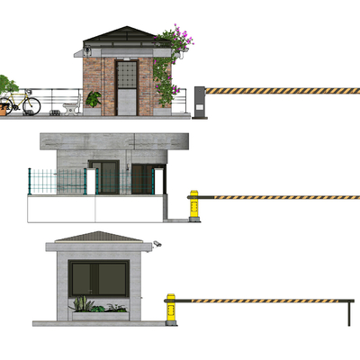 Modern post security pavilion gate