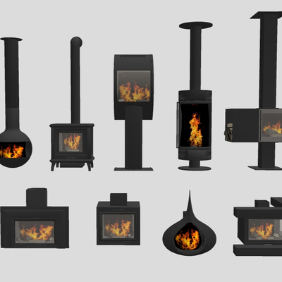 Modern Metal Fireplace Stove Oven