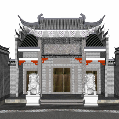 Chinese Ancient Ancestral Hall