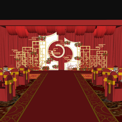 Modern Wedding Scene Ballroom