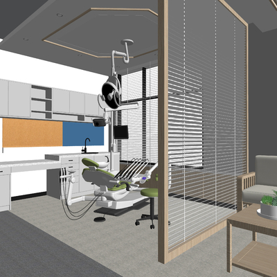 Modern hospital consulting room