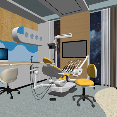 Modern hospital consulting room