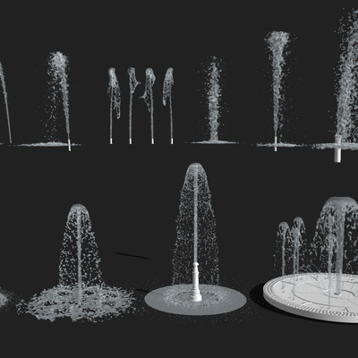 Modern waterscape fountain sketch