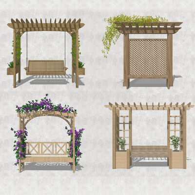 Natural Style Outdoor Chair Corridor Rack Flower Rack